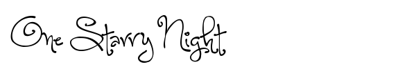 One Starry Night font preview